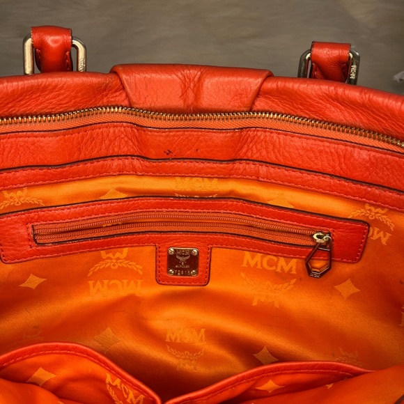 MCM Orange Mono Hand Tote - Picture 4 of 13